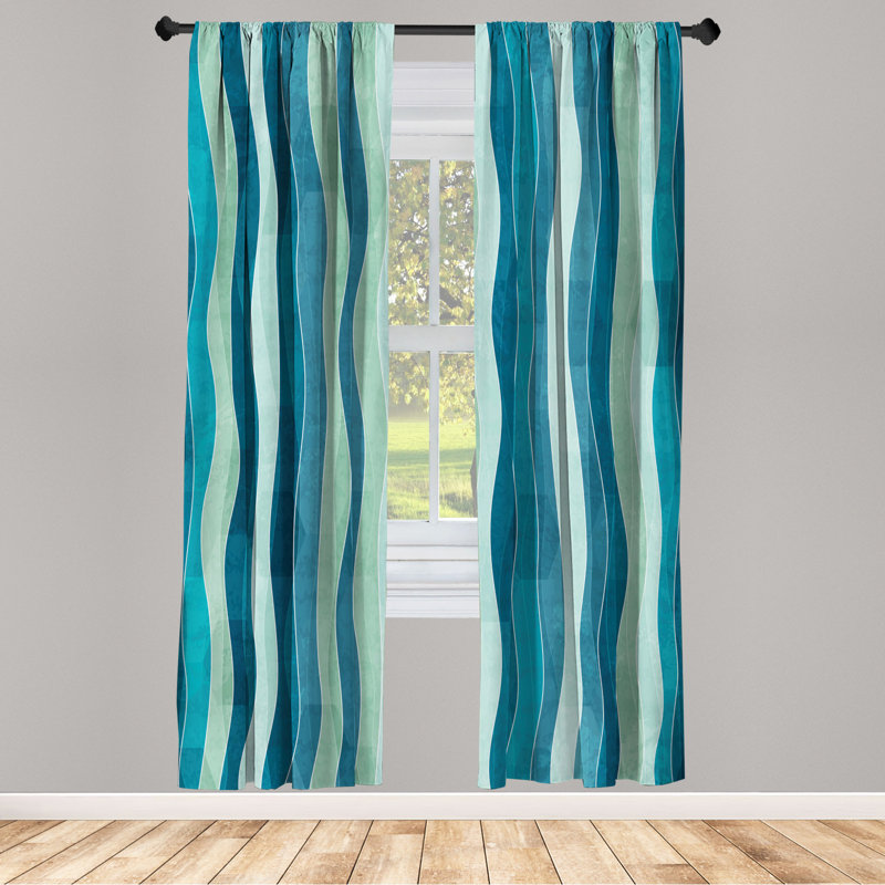 Microfiber Floral Semi-Sheer Rod Pocket Curtain Panels, 28" W x 84" L