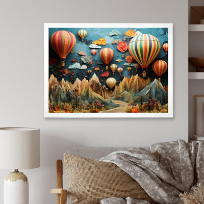 Colourful Hot Air Ballon Collage - Transportation Wall Art Living Room