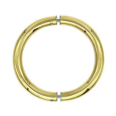Poignée de porte de douche de style circulaire, fixation dos à dos de 3/16 po à 1/2 po, finition laiton poli