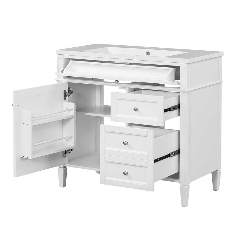 Meuble-lavabo de 36 po avec lavabo supérieur, Blanc