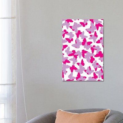 Layered Butterflies by Louisa Hereford - Wrapped Canvas Print