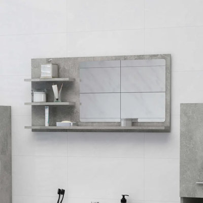 Adji Flat Vanity Mirror with Shelves