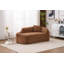 Chaise longue incurvée à compression pour intérieur, canapé deux places moderne avec assise profonde et 1 coussin