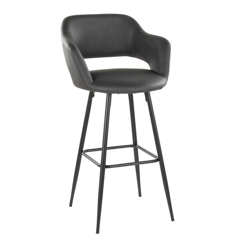 Tabouret de bar contemporain à hauteur fixe, Gris