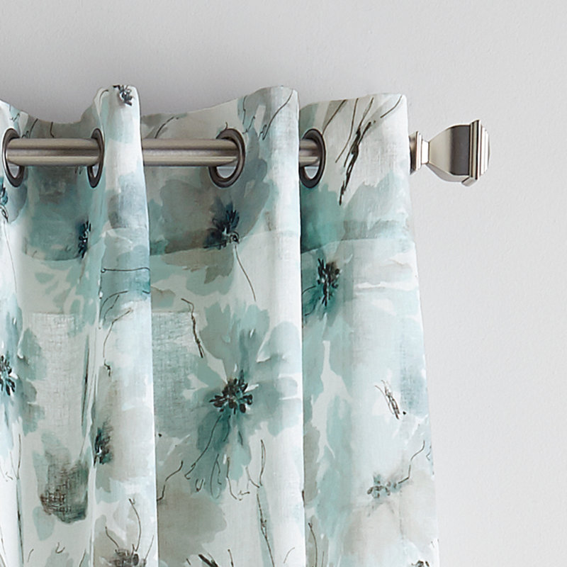 Rideau avec œillets Dkny Modern Bloom, l 50 po x L 63 po, bleu