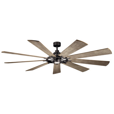 Ventilateur de plafond à DEL 9 pales avec contrôle mural et ensemble d'éclairage inclus Gentry