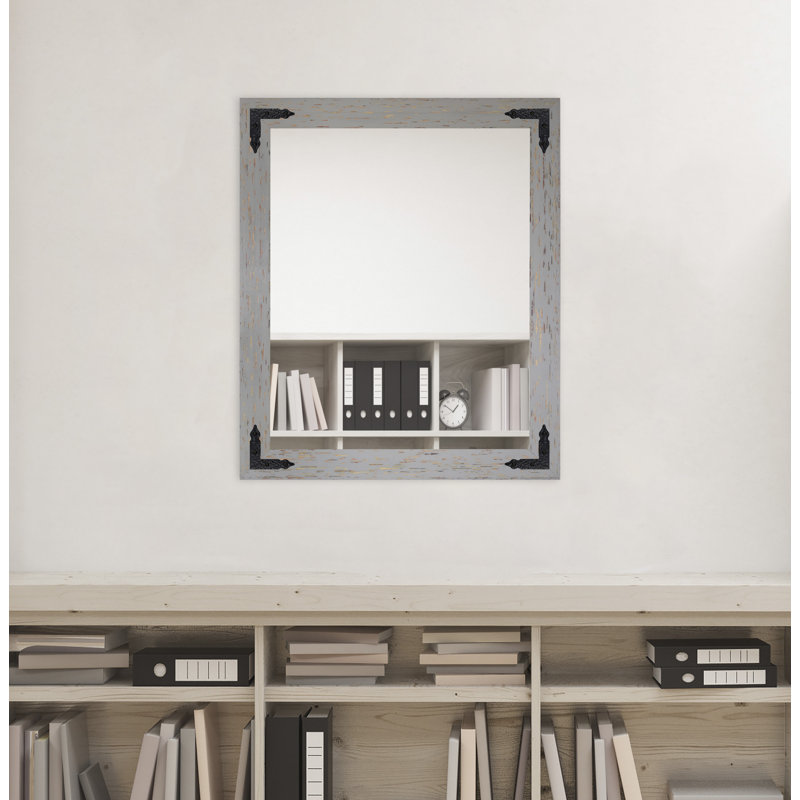 Miroir décoratif à fixation murale moderne & Karp, 45 po x 39 po, Gris