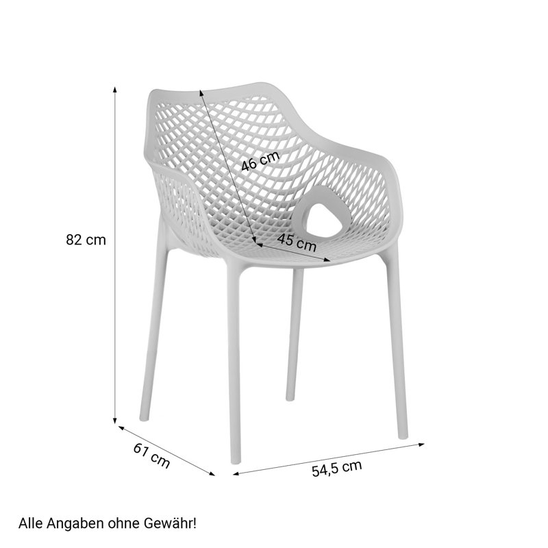 Antonette Stacking Patio Dining Armchair, Grey/Brown/Blue