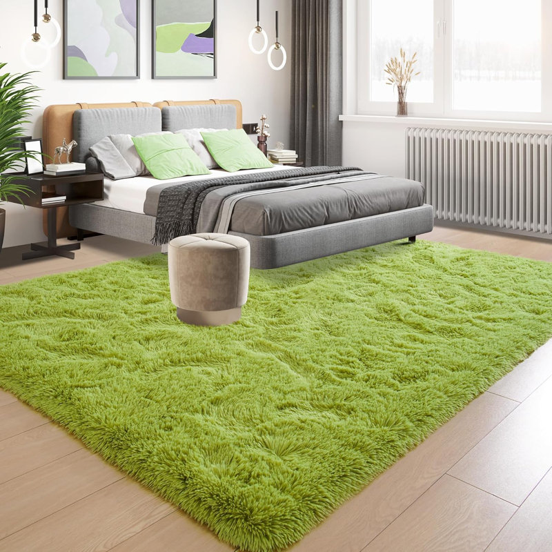 Solid Colour Shag Area Rug, Rectangle 153 x 244 cm