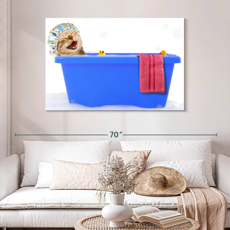 Ketti Tabby Cat Bubble Bath, 32" H x 48" W