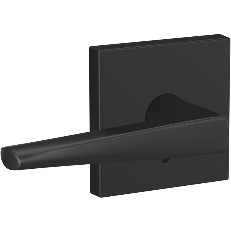 Custom Eller Hall-Closet and Bed-Bath Lever with Collins Trim, Matte Black