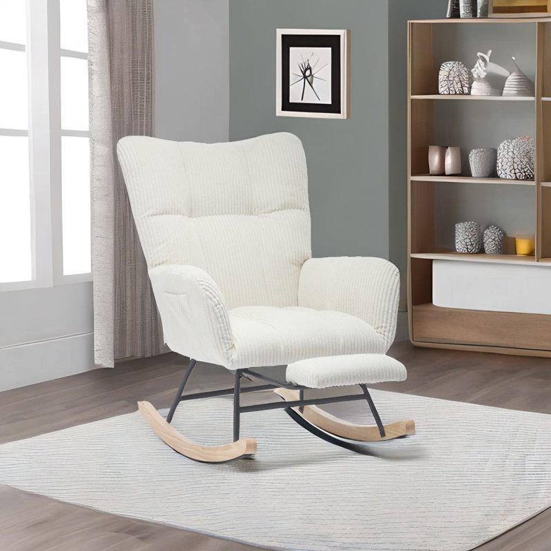 Chaise berçante moderne pour chambre de bébé, Beige