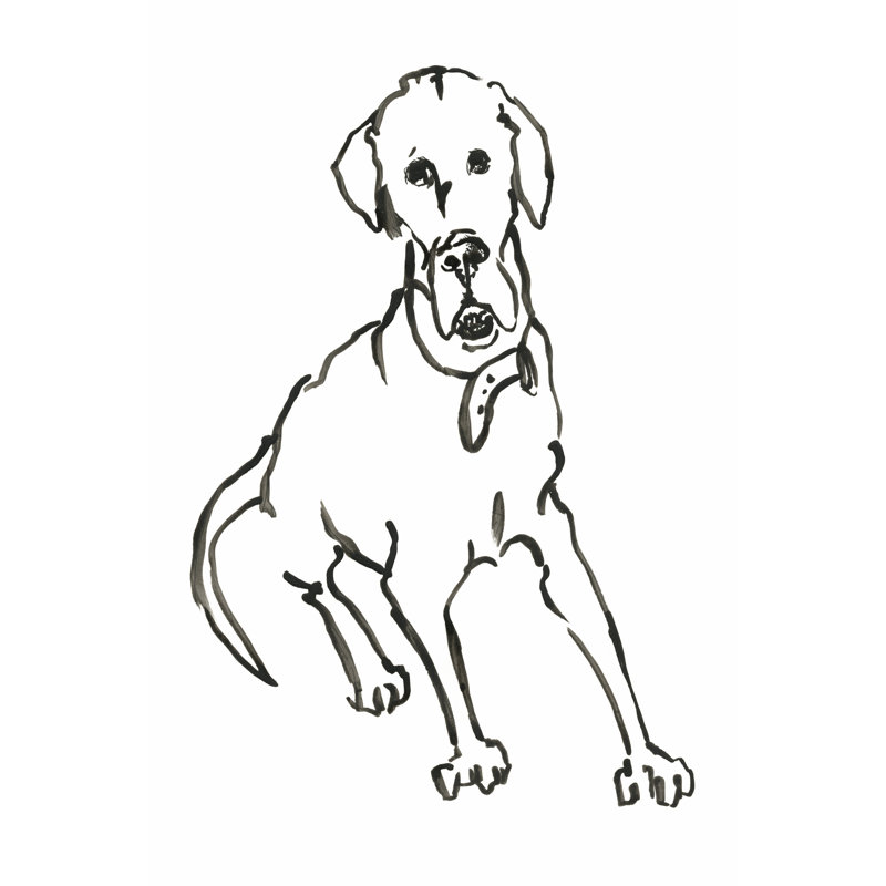 The Dog I by Vanessa Binder - Painting Print, 76 cm H x 51 cm W, Black Floater Framed