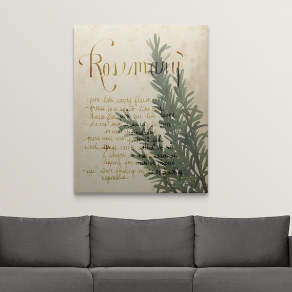 «Herb Study IV», reproduction de peinture de Grace Popp, H 20 po x l 16 po x P 1,5 po, Toile