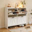 Armoire à chaussures moderne avec porte de grange et tiroirs rabattables