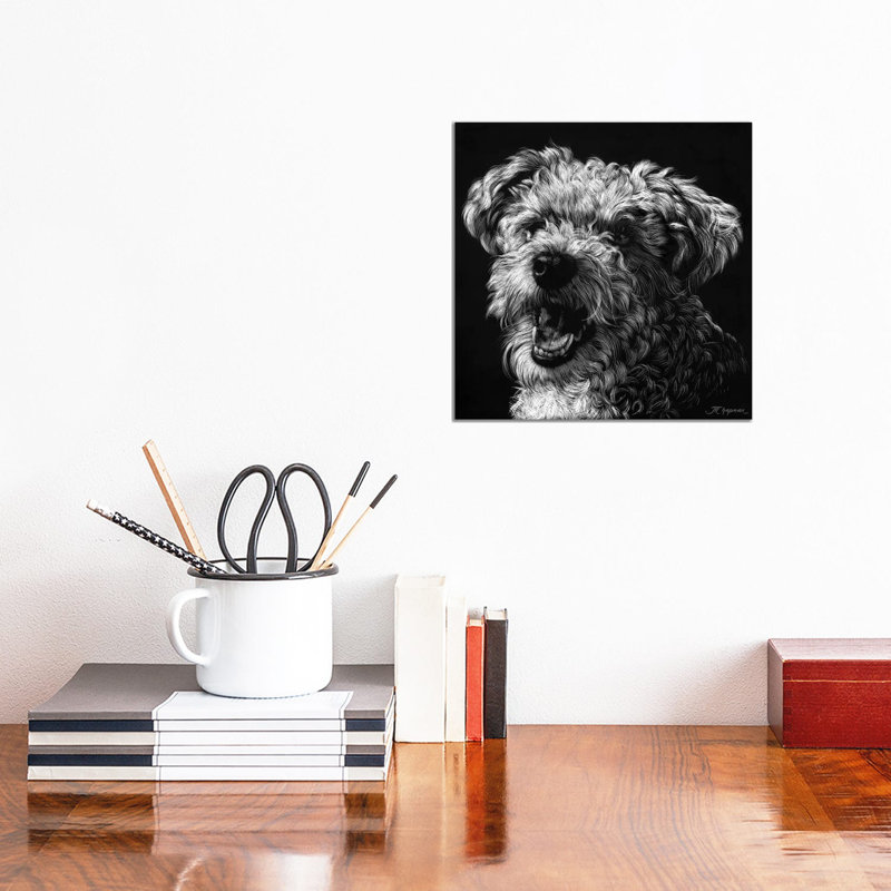 Canine Scratchboard XXV by Julie T. Chapman - Wrapped Canvas Print, 30.48 cm H x 30.48 cm W