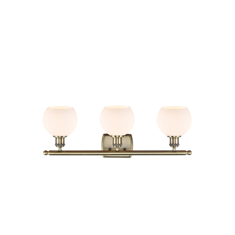 Cindi 3 - Light Vanity Light, Antique Brass, Matte White, LED