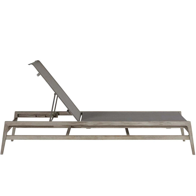 Coast Reclining Chaise Lounge, Oyster Teak/Gray Sling