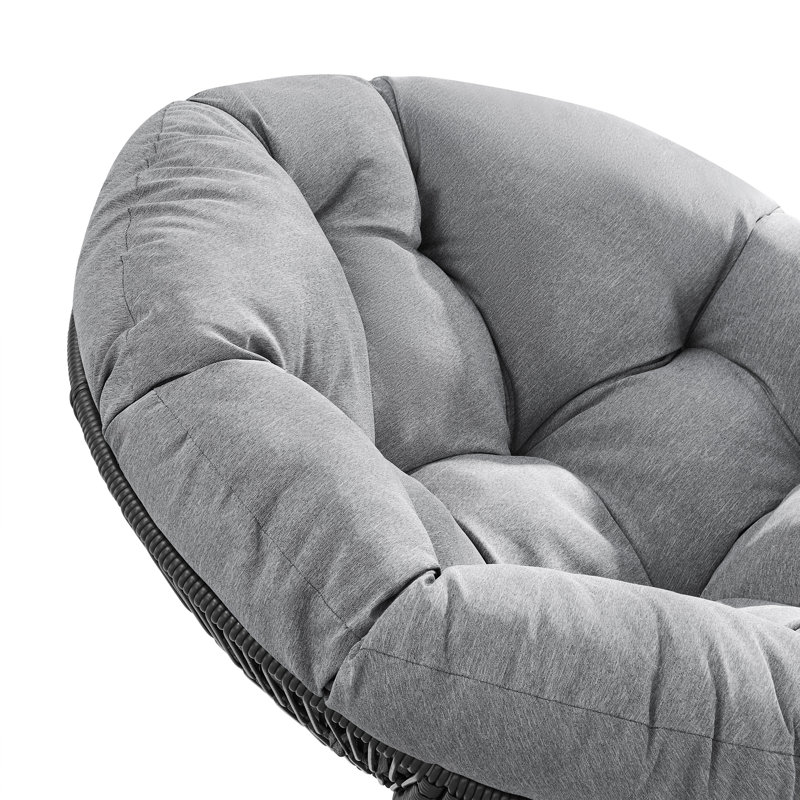 Chaise papasan pivotante avec coussin Charlcy, Gris