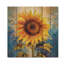 Bixuan jaune, bleu, tournesols dorés II - impression sur bois sans cadre-2030968664