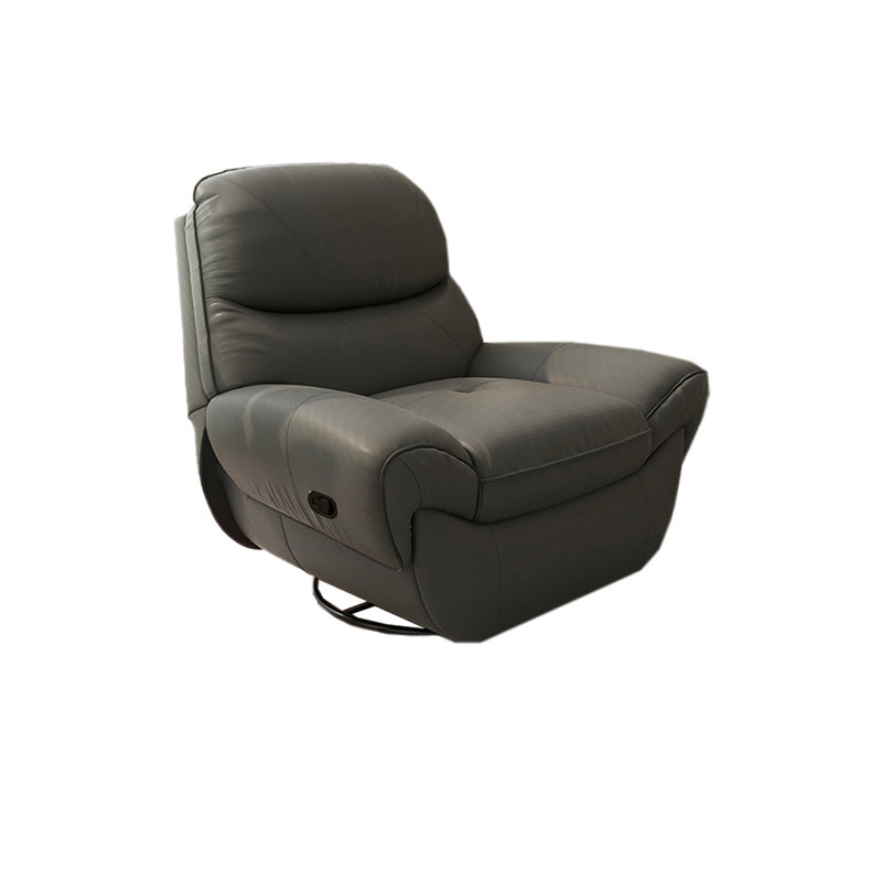 Nerita Faux Leather Recliner, Gray Faux Leather