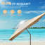 Parasol de patio rectangulaire avec fonction de levage à manivelle et d'inclinaison, beige (base non incluse)-365383841-365383840