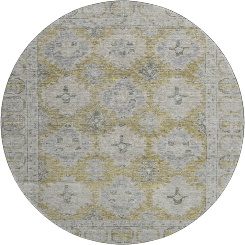 Tapis de qualité supérieure à bordure lavable lavable à la machine AMF1760, Rond 8 pi