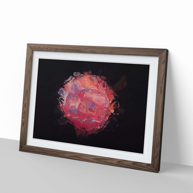 View of Love in Abstract - Picture Frame Painting Print, 50cm H x 76cm W x 2cm D, Walnut