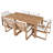 7 - Piece Patio Dining Set, Solid Acacia Wood, with Umbrella Hole and Removable Cushions, for 6 person, Dining Table and Armchairs, Outdoor Use-611548294