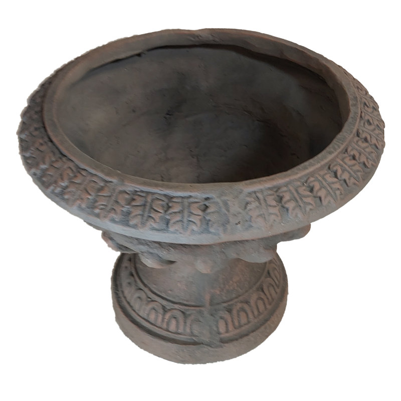 Humphreys FLUTED URN Low 28cm Verdigris Effect, Brown