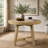 Round Extendable Dining Table with 16" Leaf Wood Kitchen Table