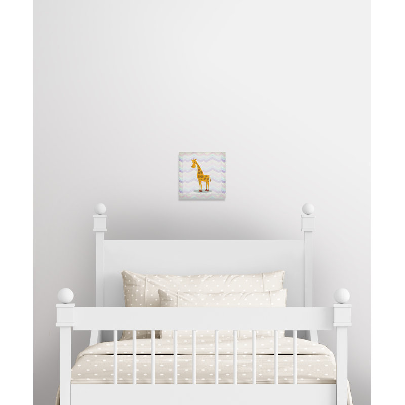 Décalcomanie murale «Pink Giraffe Time», Canevas, H 12 po x l 12 po x P 1,5 po