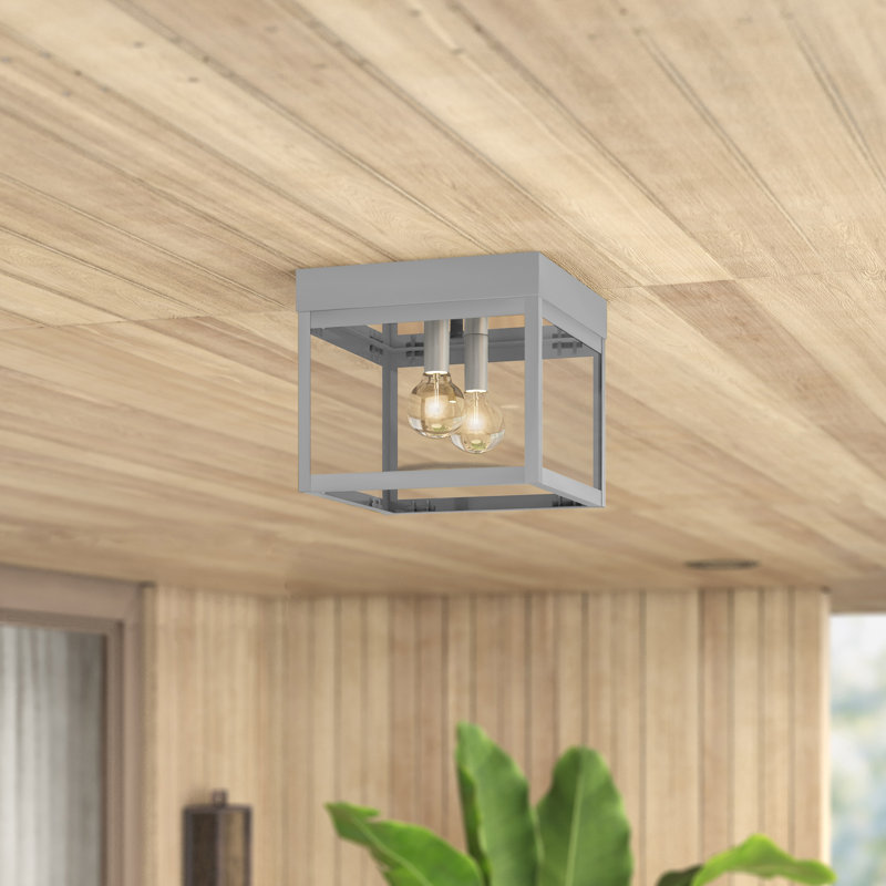 Plafonnier semi-encastré extérieur l 8 po Destina, Gris nordique