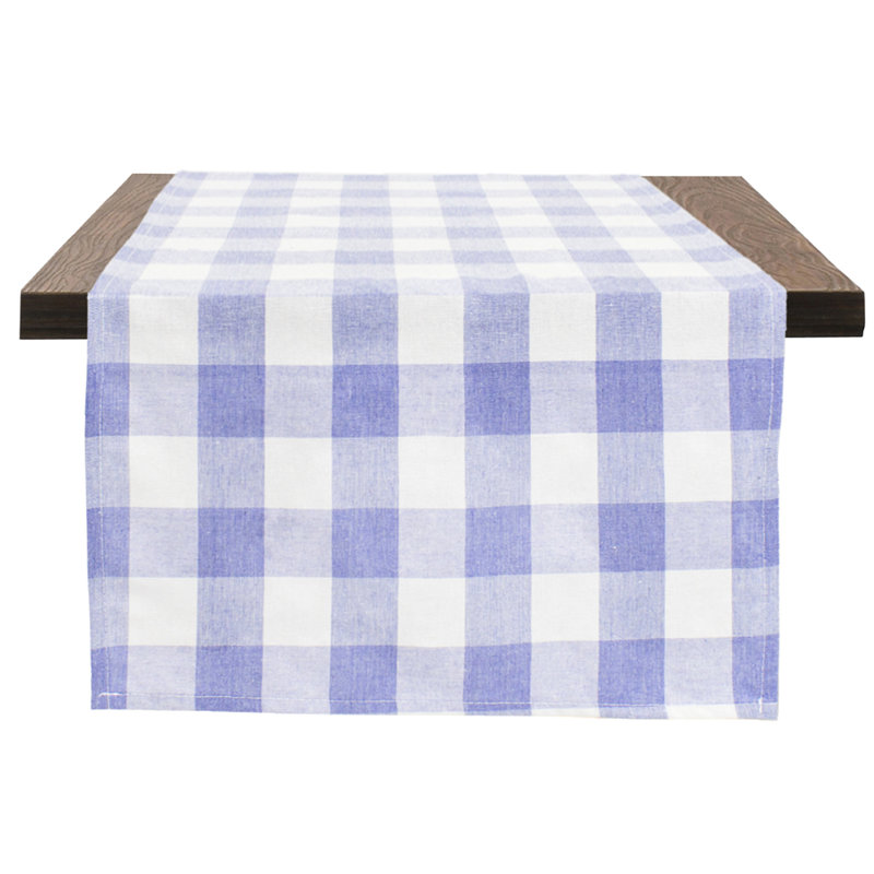 Chemin de table Blue Country Buffalo, 36 po x 16 po, Bleu