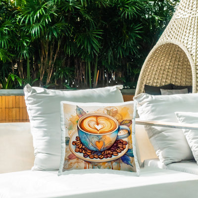 Coussin d'extérieur imprimé Modern Café Latte par Alina Georgescu