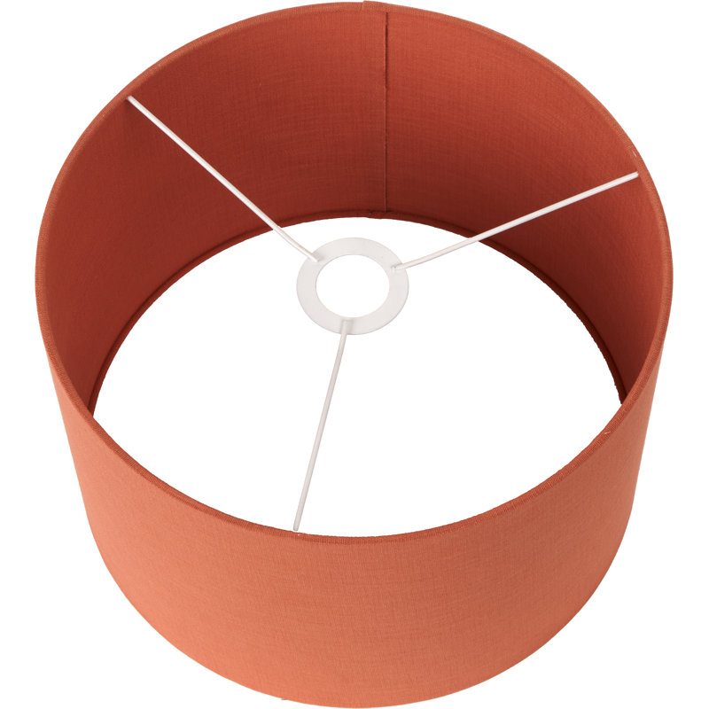 Lino Self Lined Linen Drum Shade, 16cm H x 25cm W x 25cm D, Orange