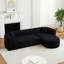 Canapé modulaire de luxe à dossier incurvé de 109,4 po, deux coussins décoratifs en chenille et canapé en nuage minimaliste et confortable en forme de L (méridienne droite)-1473528973-1473528972