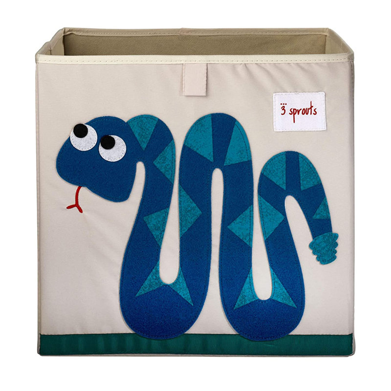 3 Sprouts ‑ cube de rangement pour bébé et enfants avec image de serpent