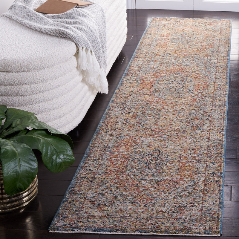 Tapis Silverado 106 bleu / rouille, Tapis de couloir 2 pi x 8 pi