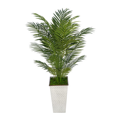 54'' Faux Palm Tree in Metal Vase