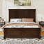 Grand lit de style traditionnel en bois de pin de 83,7 x 64,9 x 52,8 pouces, brun riche, avec tête de lit USB et cadre renforcé