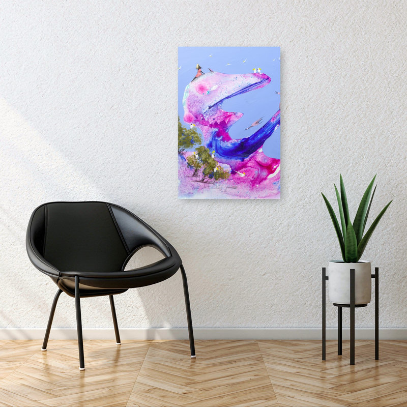 «Whimsical Dreamscape Birds Colorful Dreamy Peaceful Bird Nature Landscape», reproduction d'art mural, H 36 po x l 24 po