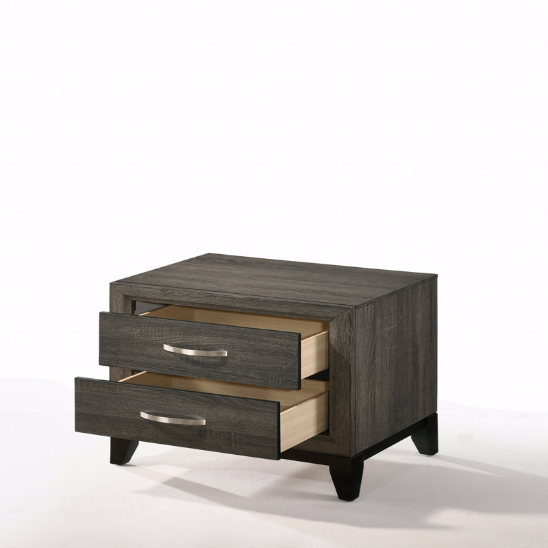 Weathered Gray Finish Nightstand