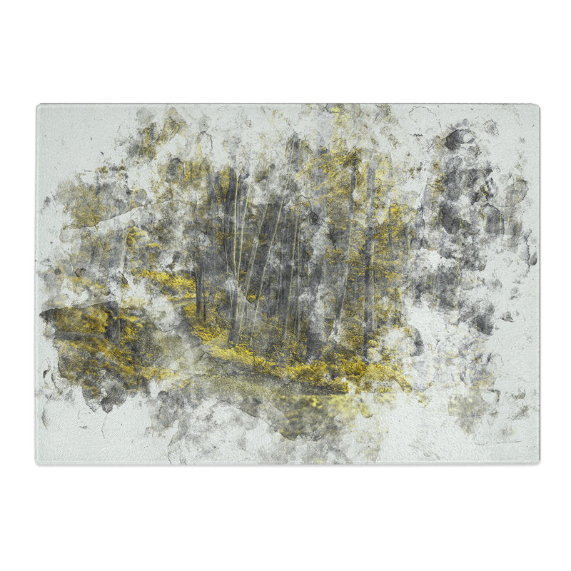 Tempered Glass Forest in Connecticut Watercolour Chopping Board, 20 cm x 28.5 cm