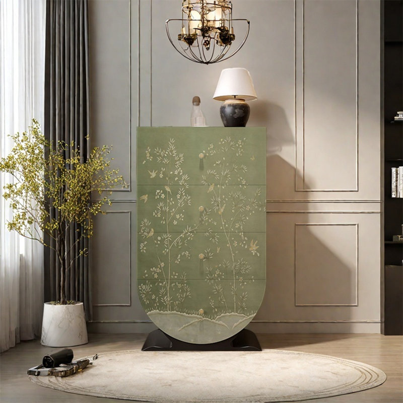Rangement décoratif élégant avec cadre en noyer