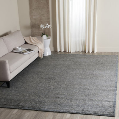 Tapis tibétain tibétain noué à la main / laine / viscose / coton rayé noir