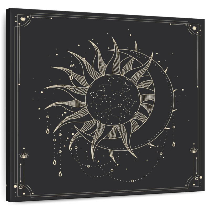 Soleil et lune rétro Oberle, H 33 po x l 33 po