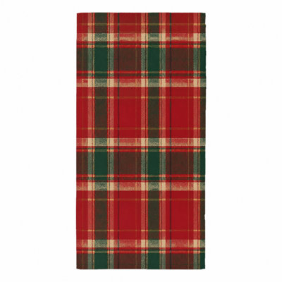 1 pièce de serviette de plage à carreaux classique, motif festif rouge et vert tartan pour les activités de plein air, les voyages, le camping, l'utilisation de la grande piscine en microfibre super douce unisexe