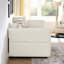 Lit de jour simple tapissier avec couchette, Boucle beige, 83 po x 43 po x 29,5 po, rayures verticales, côtés rembourrés de mousse, tissu idéal pour les cafés Boucle, motif, dossier, chambre à coucher