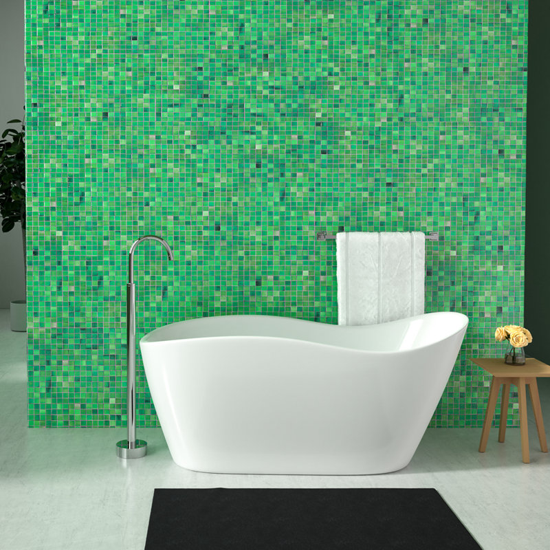 65'' x 29'' Soaking Acrylic Bathtub, White